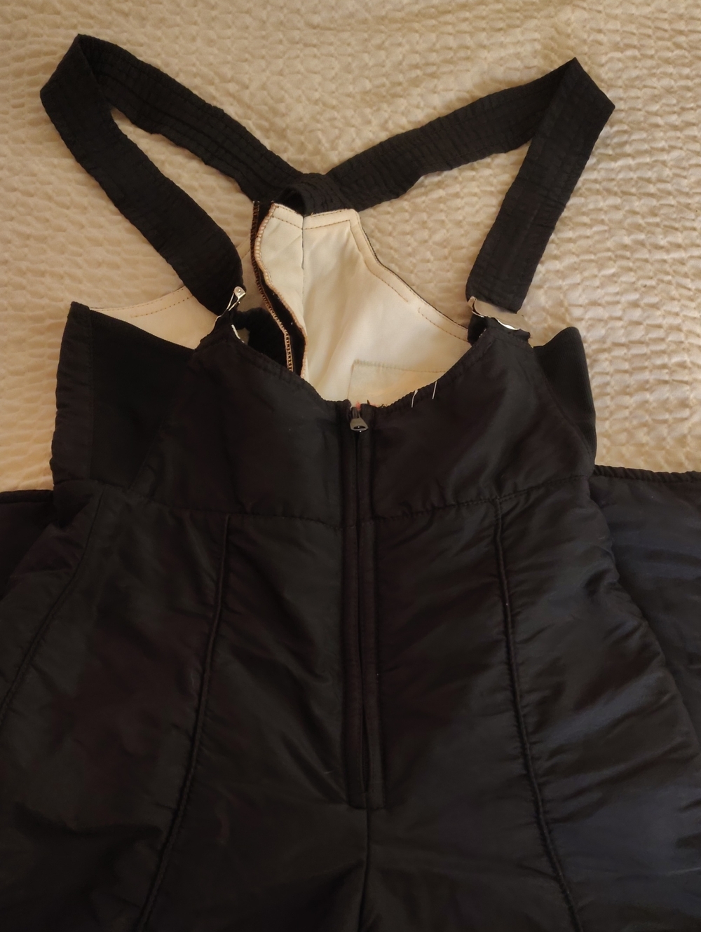 Vintage Kids Black Insulated One-Piece Snow Bib By Expertise Size M